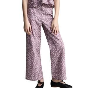 Boho Modern Wide Leg Pinwheel Pants Purple Girls 11-12 NWOT